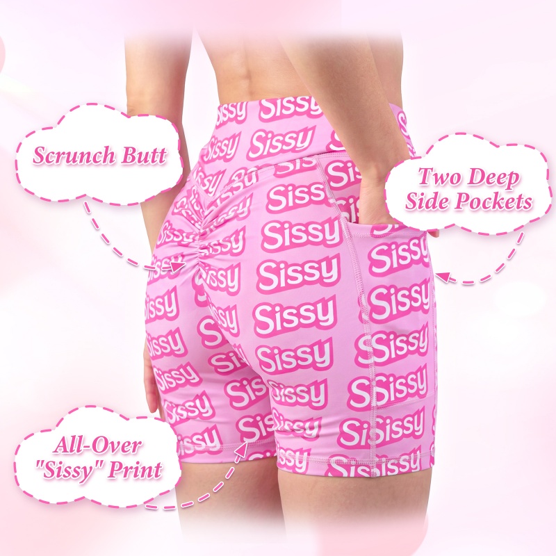 SissyUniversity High Waisted Camel Toe Insert Tucking Gaff Yoga Shorts Leggings - Image 3