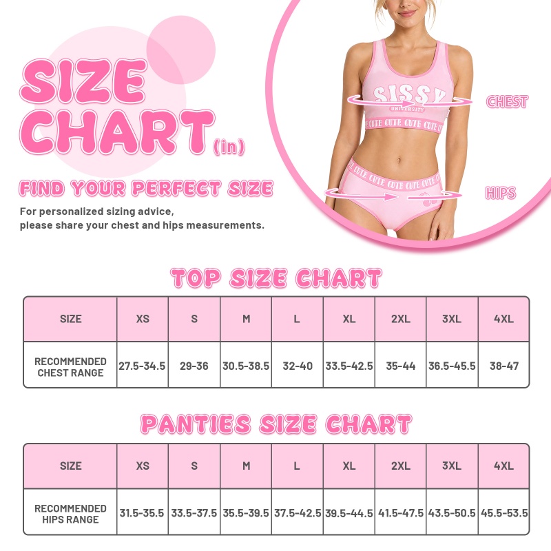 Sissy University Cotton Camisole and Panties Sports Bralette Set - Image 4