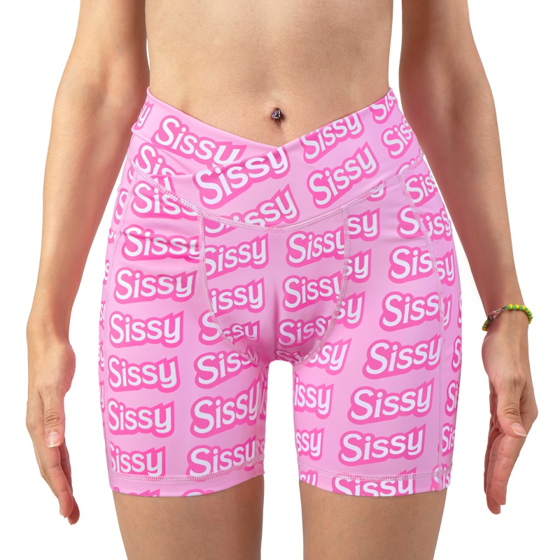 SissyUniversity High Waisted Camel Toe Insert Tucking Gaff Yoga Shorts Leggings - Image 5