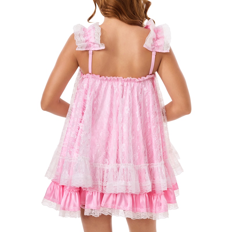 Satin & Lace Little SissyUniversity Slip Dress Nightgown - Image 8