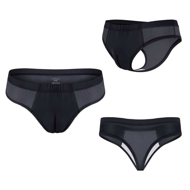 Camel Toe Tucking Gaff Brazilian Cheeky Panties Black - Image 8