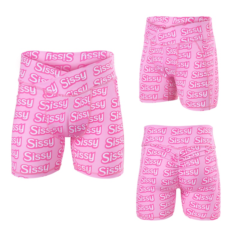 SissyUniversity High Waisted Camel Toe Insert Tucking Gaff Yoga Shorts Leggings - Image 8