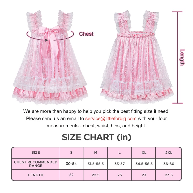 Satin & Lace Little SissyUniversity Slip Dress Nightgown - Image 4