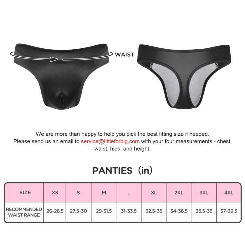 Realistic Camel Toe Tucking Gaff Thong Panties Black - Image 4