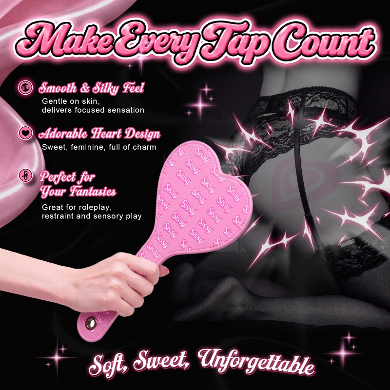 SissyUniversity Faux Leather Sissy Heart-shaped Paddle - Image 2