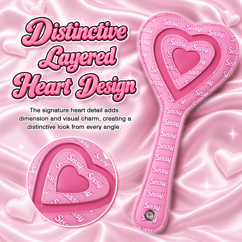 SissyUniversity Faux Leather Sissy Heart-shaped Paddle - Image 3