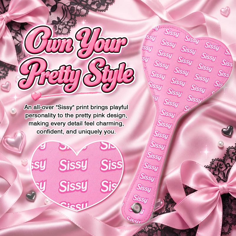 SissyUniversity Faux Leather Sissy Heart-shaped Paddle - Image 5