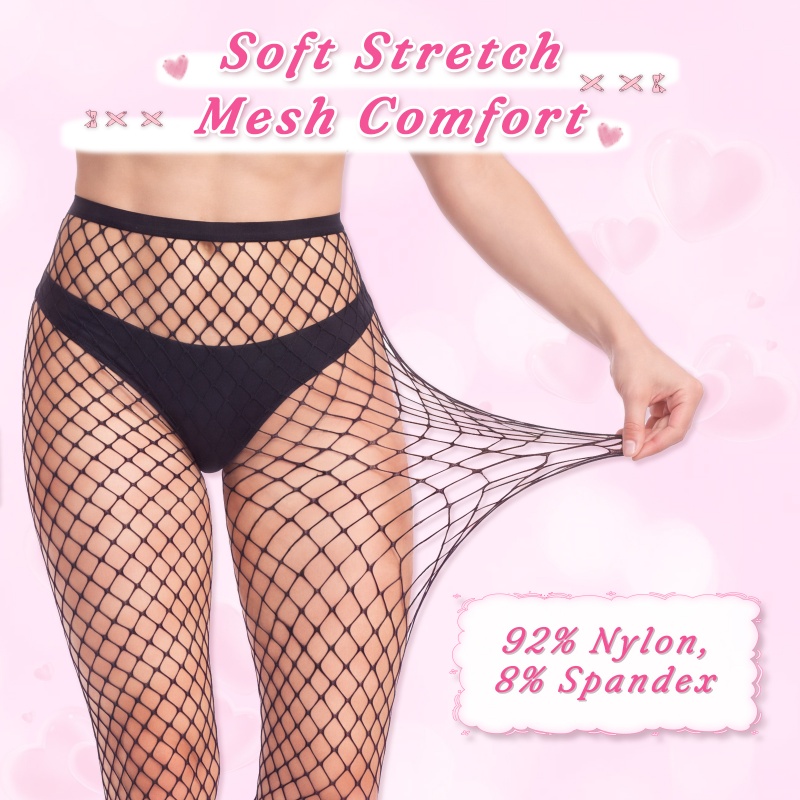High Waist Fishnet Tights for Feminine & Sissy Style 3 Pairs Set - Image 5