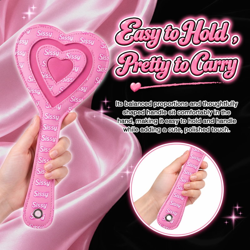 SissyUniversity Faux Leather Sissy Heart-shaped Paddle - Image 6