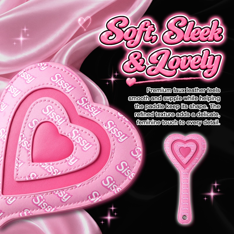 SissyUniversity Faux Leather Sissy Heart-shaped Paddle - Image 8