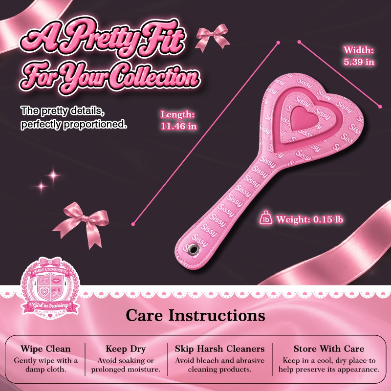 SissyUniversity Faux Leather Sissy Heart-shaped Paddle - Image 4